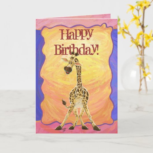 Party Animal Giraffe Karte (Gelbe Blume)