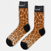"Party Animal" Giraffe Spots Exotic Animal Print Socken (Linkes Detail)