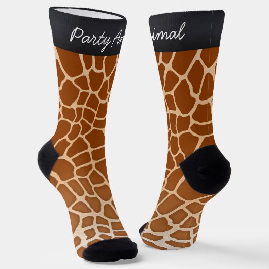 "Party Animal" Giraffe Spots Exotic Animal Print Socken (Gewinkelt)