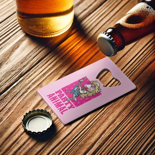 Party Animal Hair Metal Glam Rock Unicorn Cartoon Geldbeutel Flaschenöffner