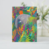 Party Animal! Jungle-Elefantenkarte Dankeskarte (Stehend Vorderseite)