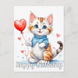 Party Animal Kitty Cat - Happy Birthday Postkarte