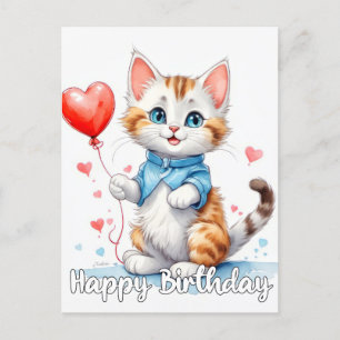 Party Animal Kitty Katze - Alles Gute zum Geburtst Postkarte