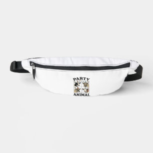 Party Animal Kuh Vintage Gravur T-Shirt Design_ Bauchtasche