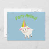 Party Animal! Lamm Postkarte (Vorne/Hinten)