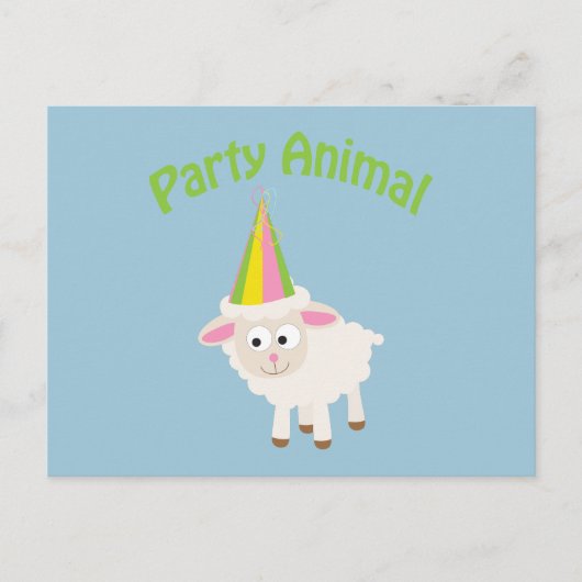 Party Animal! Lamm Postkarte (Vorderseite)