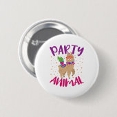 Party Animal Llama Bachelorette Geburtstag Button (Vorne & Hinten)