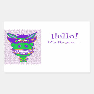 Party Animal Mardi Gras Mule Name Tags Rechteckiger Aufkleber