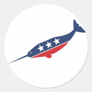 Party Animal - Narwhal Runder Aufkleber