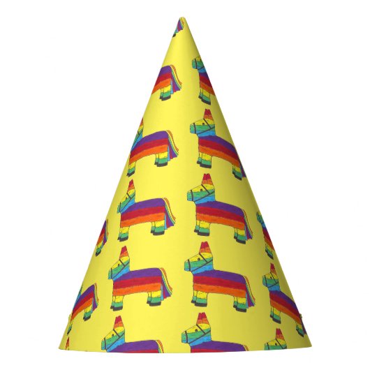Party ANIMAL Rainbow Donkey Piñata Birthday Fiesta Partyhütchen (Vorderseite)