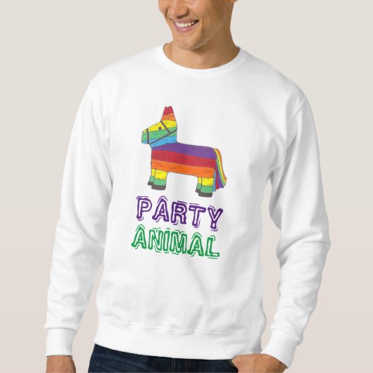 PARTY ANIMAL Rainbow Donkey Piñata Birthday Fiesta Sweatshirt (Vorderseite)