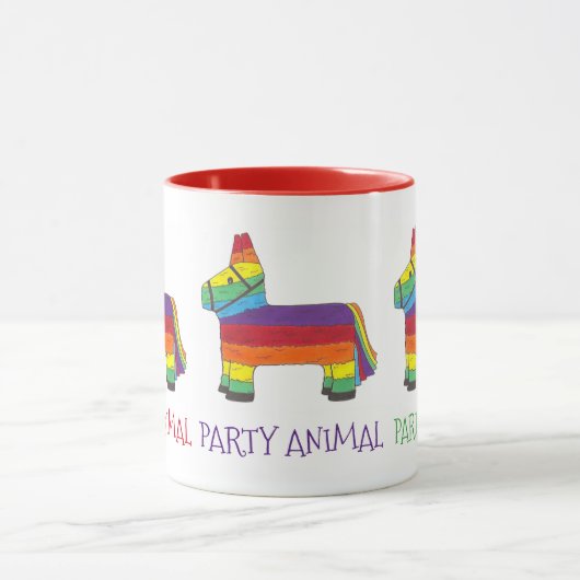 PARTY ANIMAL Rainbow Donkey Piñata Birthday Fiesta Tasse (Zentrum)