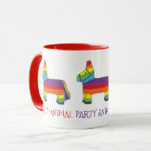 PARTY ANIMAL Rainbow Donkey Piñata Birthday Fiesta Tasse (Vorderseite Links)