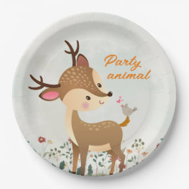 Party Animal, Rentier & Heart Liebe Moderne Pappteller