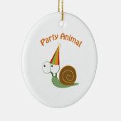 Party Animal! Schnecke Keramik Ornament (Rechts)