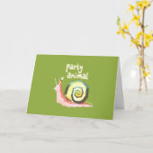 Party animal snail greetings card (green) karte (Gelbe Blume)