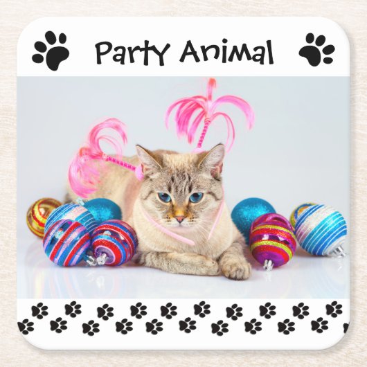 Party Animal - Square Drink Untersetzer (Vorderseite)