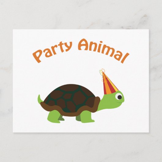 Party Animal Turtle Einladungspostkarte (Vorderseite)
