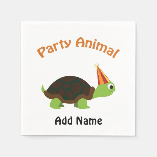 Party Animal Turtle Serviette (Vorderseite)