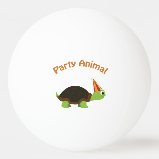 Party Animal Turtle Tischtennisball (Vorderseite)
