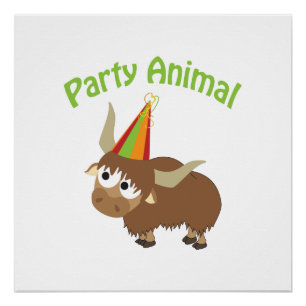 Party Animal Yak Poster