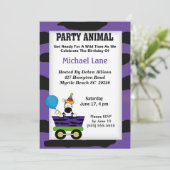 Party Animal Zebra Einladung zum Geburtstag (Stehend Vorderseite)