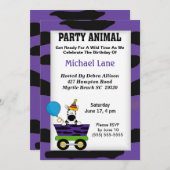 Party Animal Zebra Einladung zum Geburtstag (Vorne/Hinten)