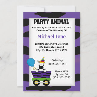 Party Animal Zebra Einladung zum Geburtstag