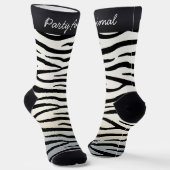 "Party Animal" Zebra Print Fun Personalizable Text Socken (Gewinkelt)