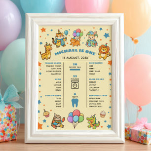 Party Animals 1. Geburtstags-Meilenstein-Zeitstrah Poster