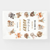 Party Animals 2nd Birthday | Cute Jungle Animal Banner (Horizontal)