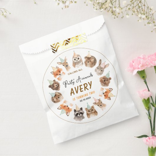 Party Animals 2nd Birthday | Cute Jungle Animal Geschenktütchen (Versiegelt)