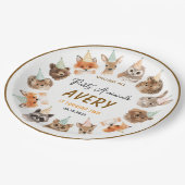 Party Animals 2nd Birthday | Cute Jungle Animal Pappteller (Schrägansicht)