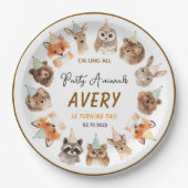 Party Animals 2nd Birthday | Cute Jungle Animal Pappteller (Vorderseite)