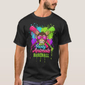 Party Animals Baseball Funny Monkey Baseball Lover T-Shirt (Vorderseite)
