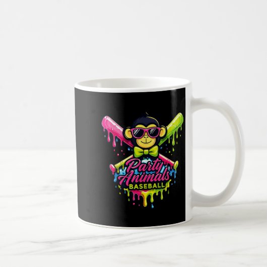Party animals baseball funny monkey  kaffeetasse (Rechts)