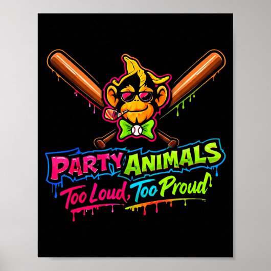 Party Animals Baseball Trikot Poster (Vorne)
