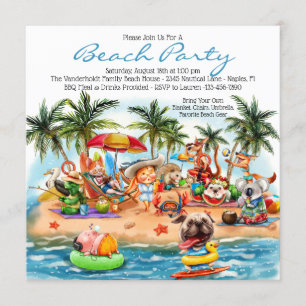 Party Animals Beach Party Einladung