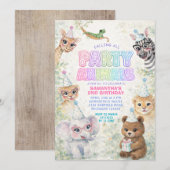 Party Animals Birthday Invitation | Rainbow Safari Einladung (Vorne/Hinten)