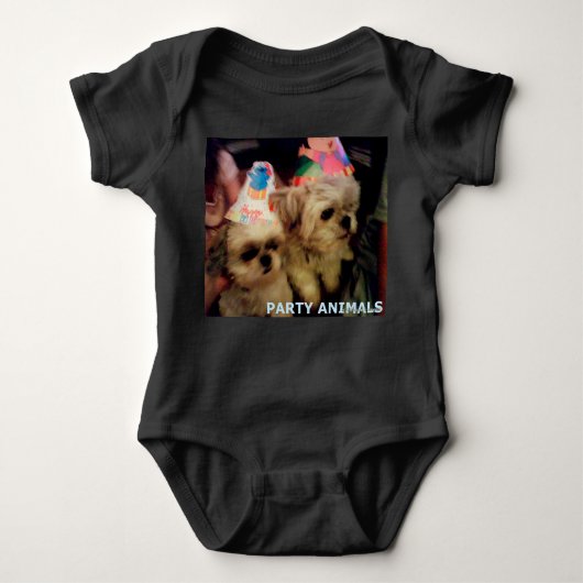 Party Animals Bodysuit von HAS Jewels Baby Strampler (Vorderseite)