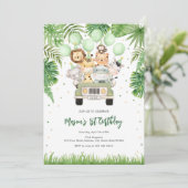 Party Animals Boy Birthday Invitation Einladung (Stehend Vorderseite)