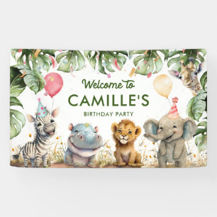 Party Animals Dschungel-Safari-Birthday-Willkommen Banner