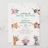 Party Animals Editierbare Altersangabe Kindergebur Einladung (Vorderseite)