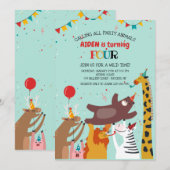 Party Animals Einladung (Vorne/Hinten)