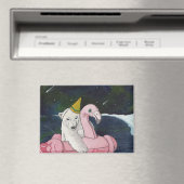 Party Animals: Eisbär Magnet 3,5"x2,5" (In Situ (Geschirrspüler))