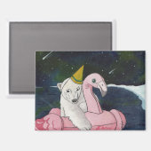 Party Animals: Eisbär Magnet 3,5"x2,5" (Vorderseite/Rückseite)