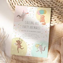 Party Animals Farbiges Kindergeburtstag Party