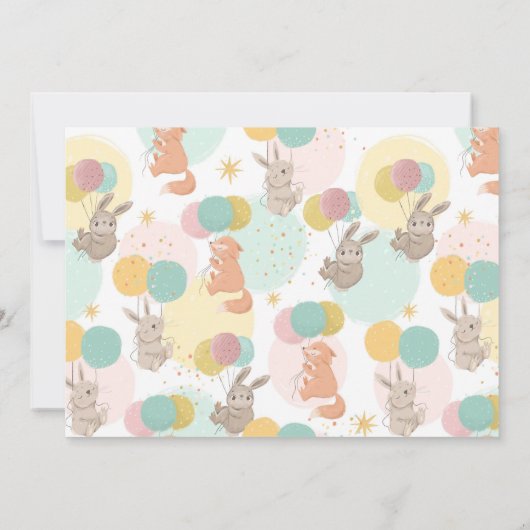 Party Animals Farbiges Kindergeburtstag Party Einladung (Rückseite)