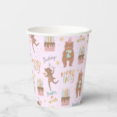 Party Animals Farbiges Kindergeburtstag Party Pappbecher (Rückseite)