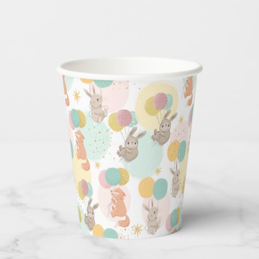 Party Animals Farbiges Kindergeburtstag Party Pappbecher (Rückseite)
